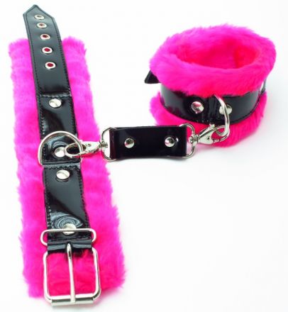 Розовые наручники с мехом BDSM Light #710001