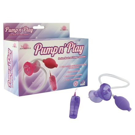 Розовая помпа с вибрацией розовая Pump n&#039;s play Suction Mouth