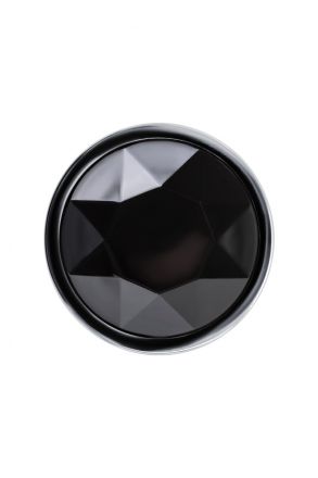 Серебряная анальная пробка Штучки-Дрючки Small с черным кристаллом