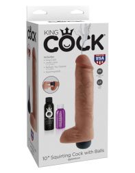 Фаллоимитатор King Cock 10 Squirting Cock with Balls Tan