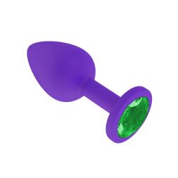 Анальная втулка Purple Small с зеленым кристаллом